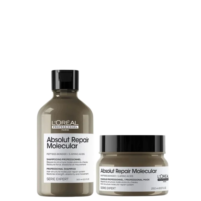 Kit L´Oréal Absolut Repair Molecular: Shampoo + Máscara. Reparación