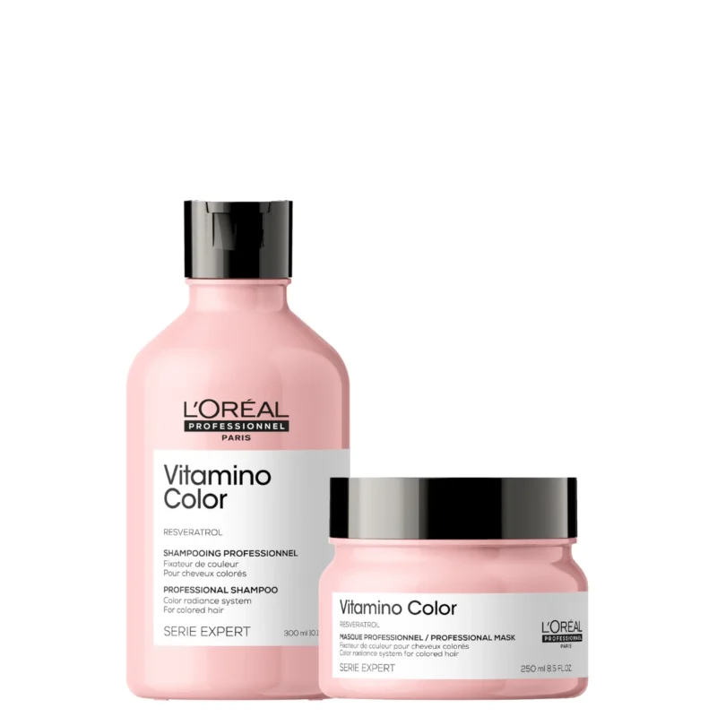 Kit L´Oréal Vitamino Color: Shampoo + Máscara. Cuidado del cabello teñido