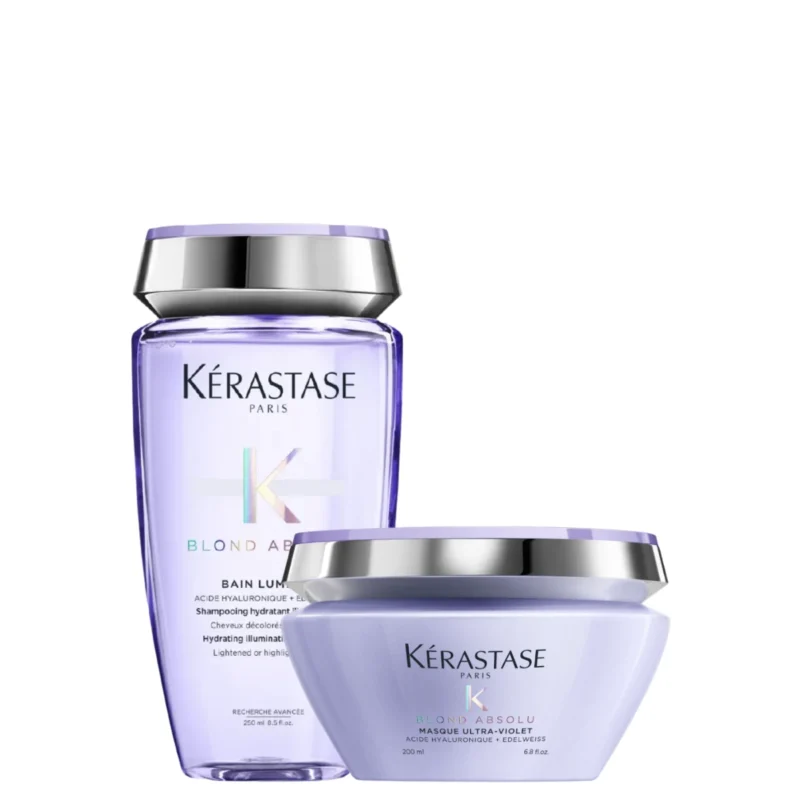 Kit Kérastase Blond Absolu: Bain Lumière + Masque Ultra Violet. Matizador
