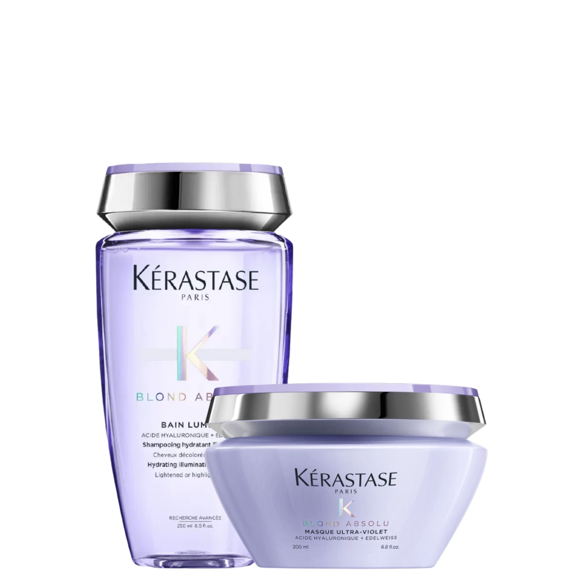 Kit Kérastase Blond Absolu: Bain Lumière + Masque Ultra Violet. Matizador