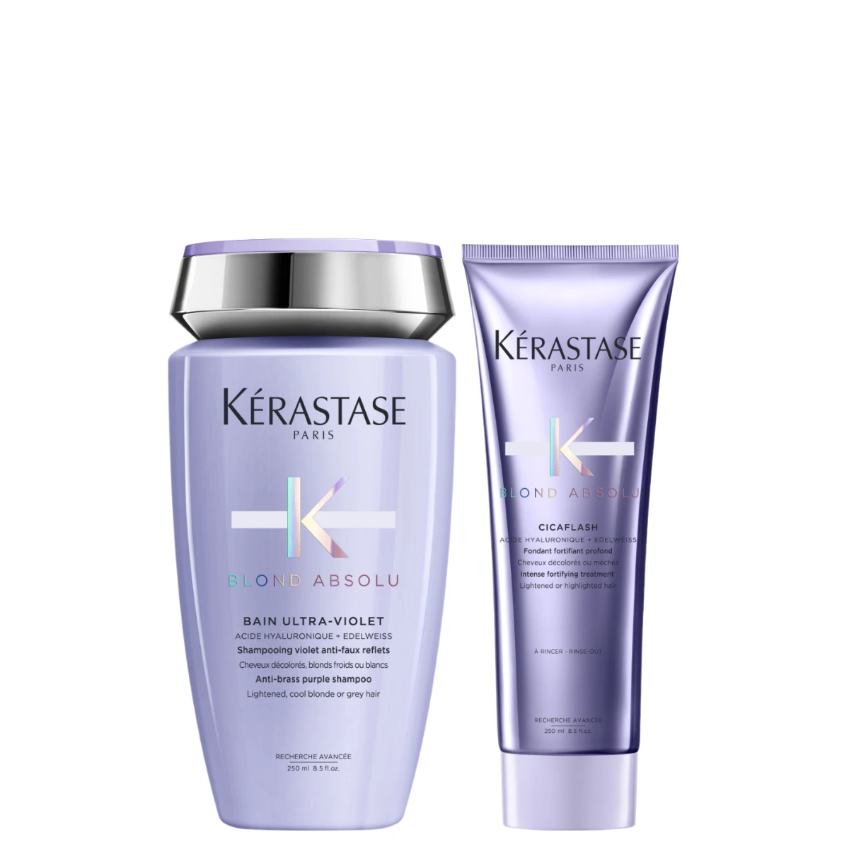 Kit Kérastase Blond Absolu: Bain Ultra Violet + Cicaflash. Neutralizante