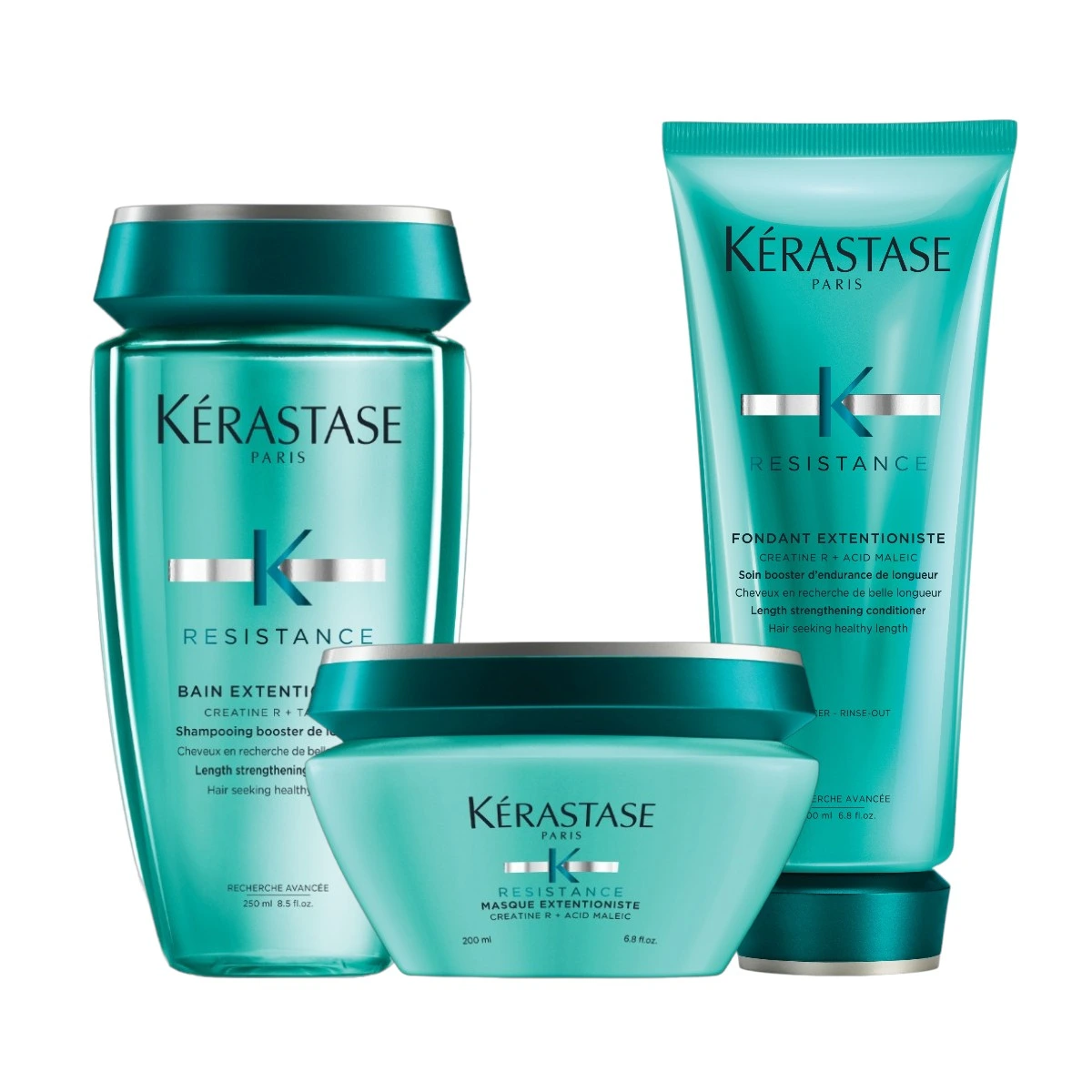 Kit Kérastase: Shampoo Bain Extentioniste + Acondicionador Fondant Extentioniste + Máscara Extentioniste. Crecimiento