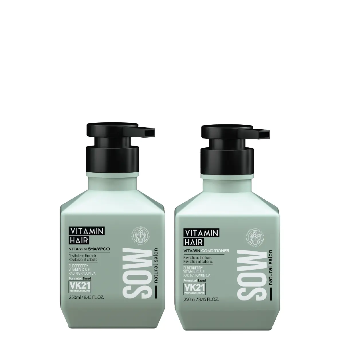 Kit Vitamin Hair Sow: Shampoo + Acondicionador. Nutritivo Hidratante