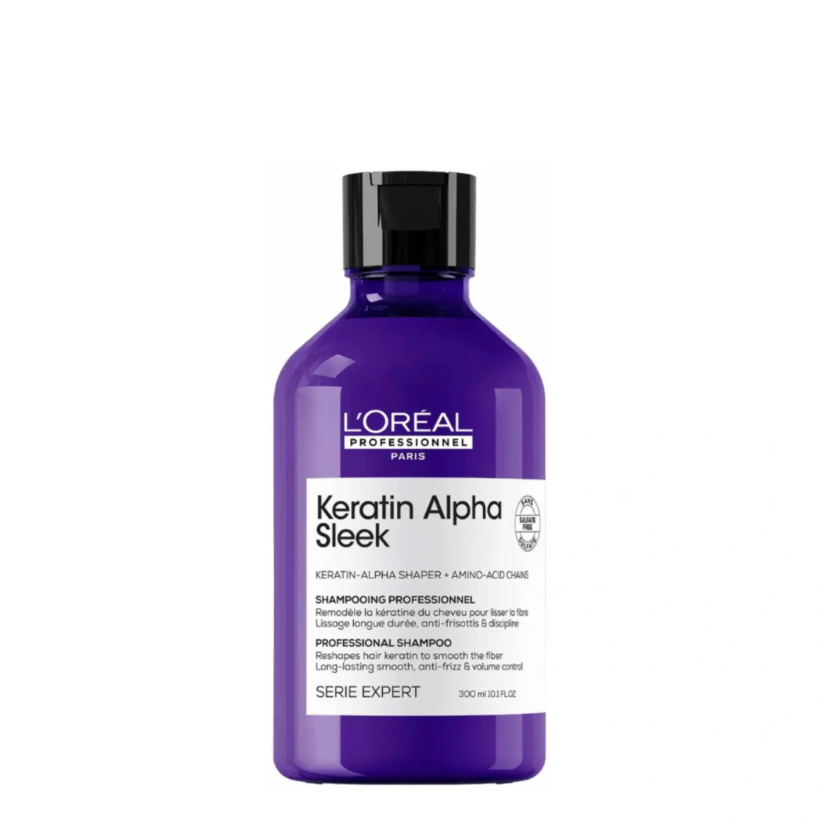 Shampoo L'Oréal Keratin Alpha Sleek 300ml. Anti-frizz
