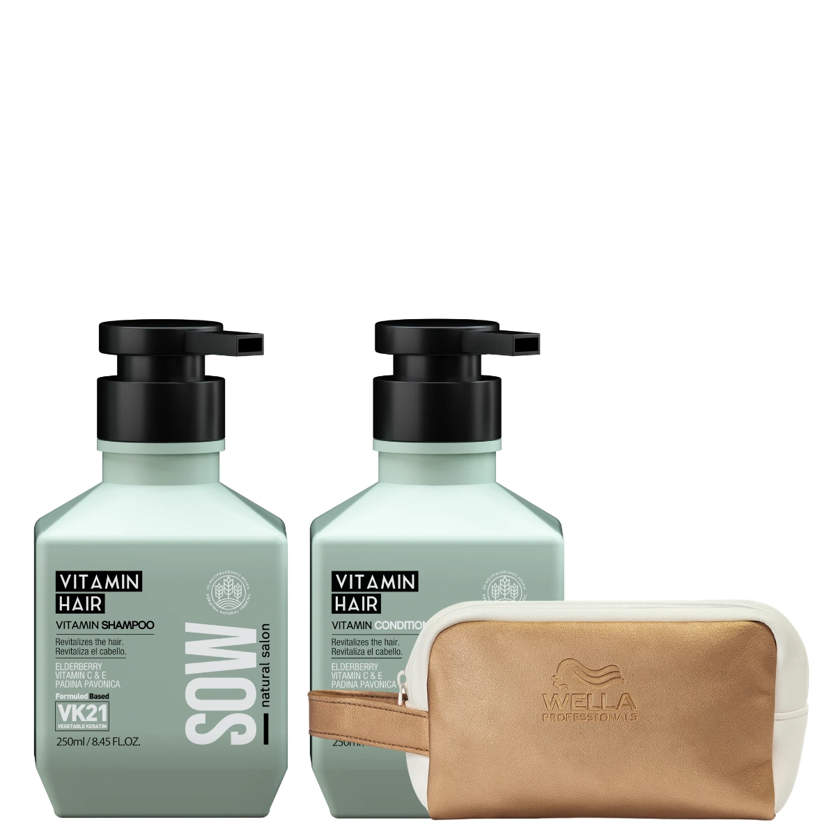 Kit Vitamin Hair Sow: Shampoo + Acondicionador + Regalo. Nutritivo Hidratante - VipStore