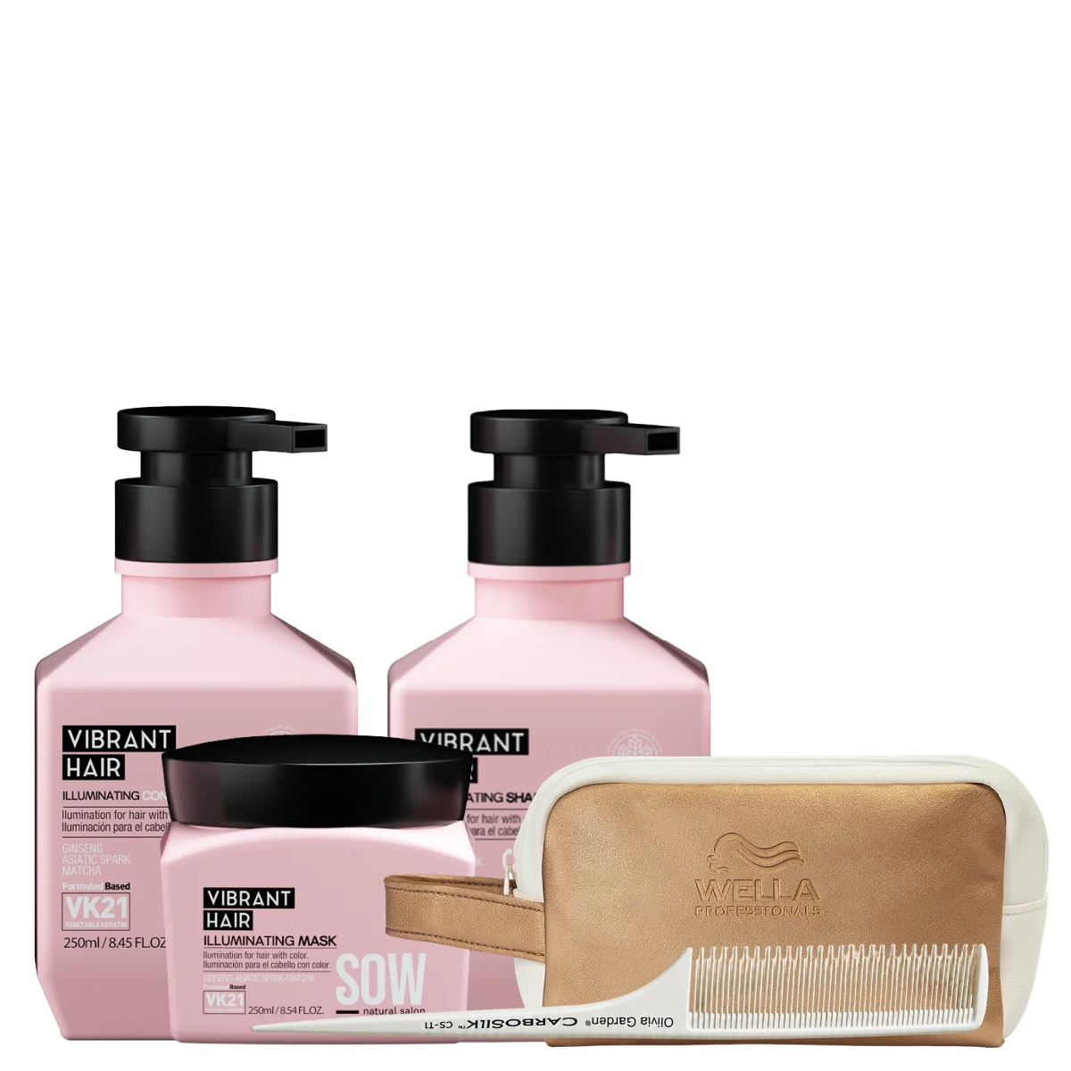 Kit Vibrant Hair Sow: Shampoo + Acondicionador + Máscara + Regalo. Protección del color - VipStore