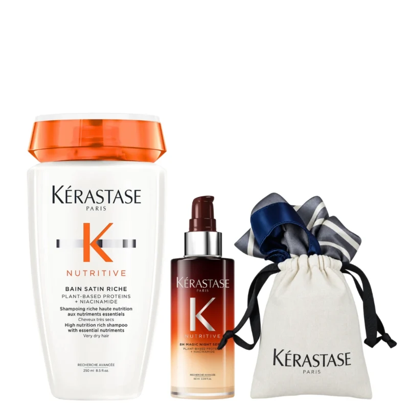 Kit Kérastase Nutritive: Bain Satin Riche + Sérum 8H Magic Night + Pañuelo de Regalo. Nutrición